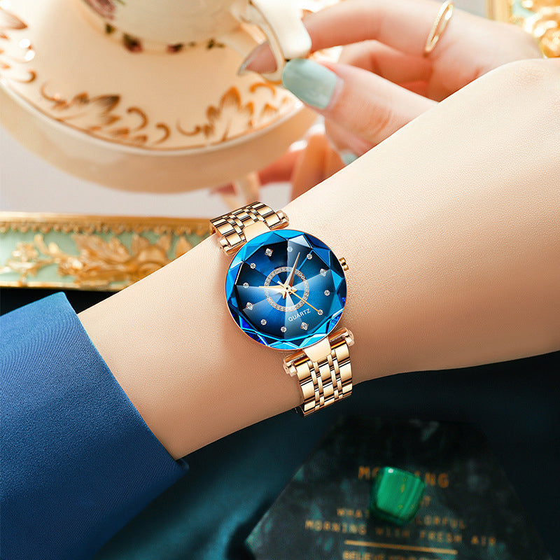 Brehn | Starry Diamond Zifferblatt Damen Wasserdichte Uhr