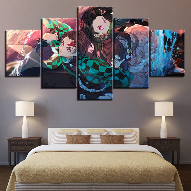 Anime Warrior Team 5 Teile - Leinwand Wandkunst Gemälde