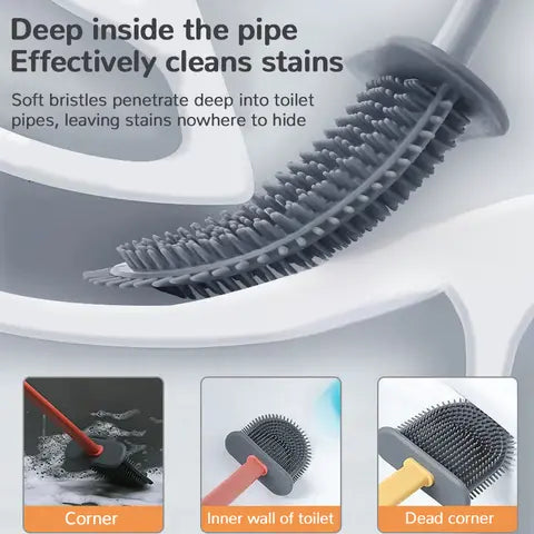 Hygienische Silikon Toilettenbürste – Tiefenreinigung ohne Kratzer