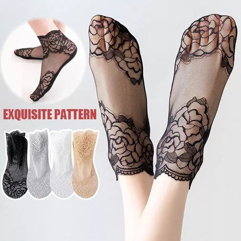 Neue Damenmode Spitzensocken
