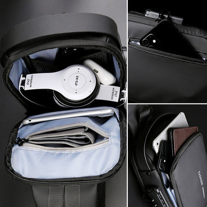 Brehn | USB-Ladesport-Sling Anti-Diebstahl-Umhängetasche