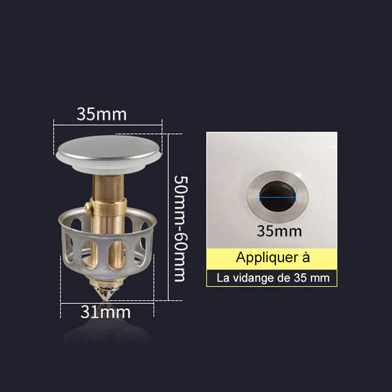 Universeller Rückprall-Abflussfilter für Waschbecken | Brehn