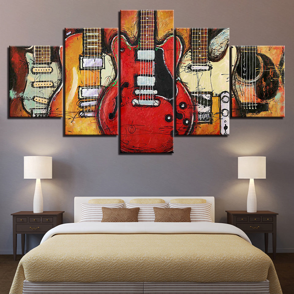 Gitarren Auf Gitarren - Leinwand Wandkunst Malerei