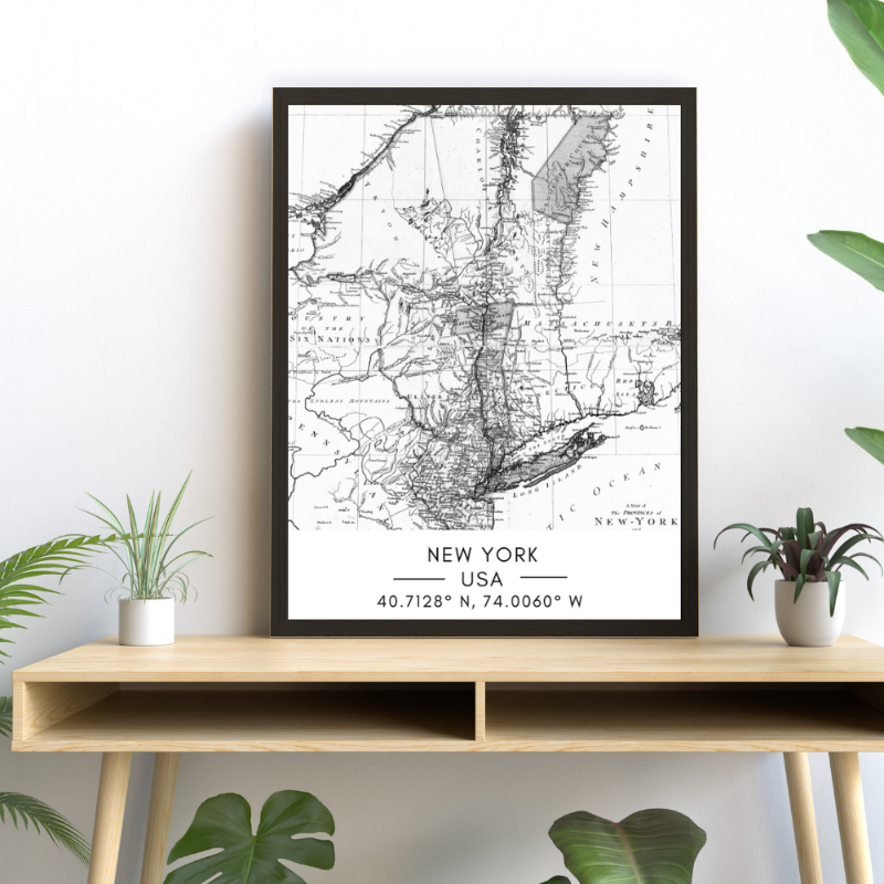 Stadtplan von New York – Leinwandbild