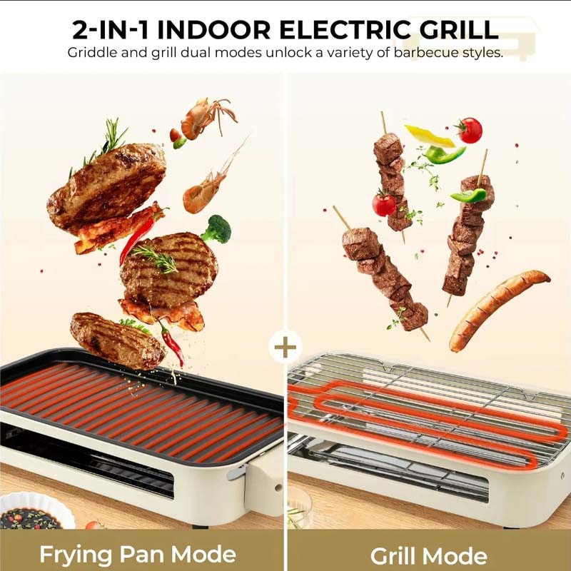 Brehn | Indoor rauchfreier Grill, Antihaft-Kochplatte abnehmbar
