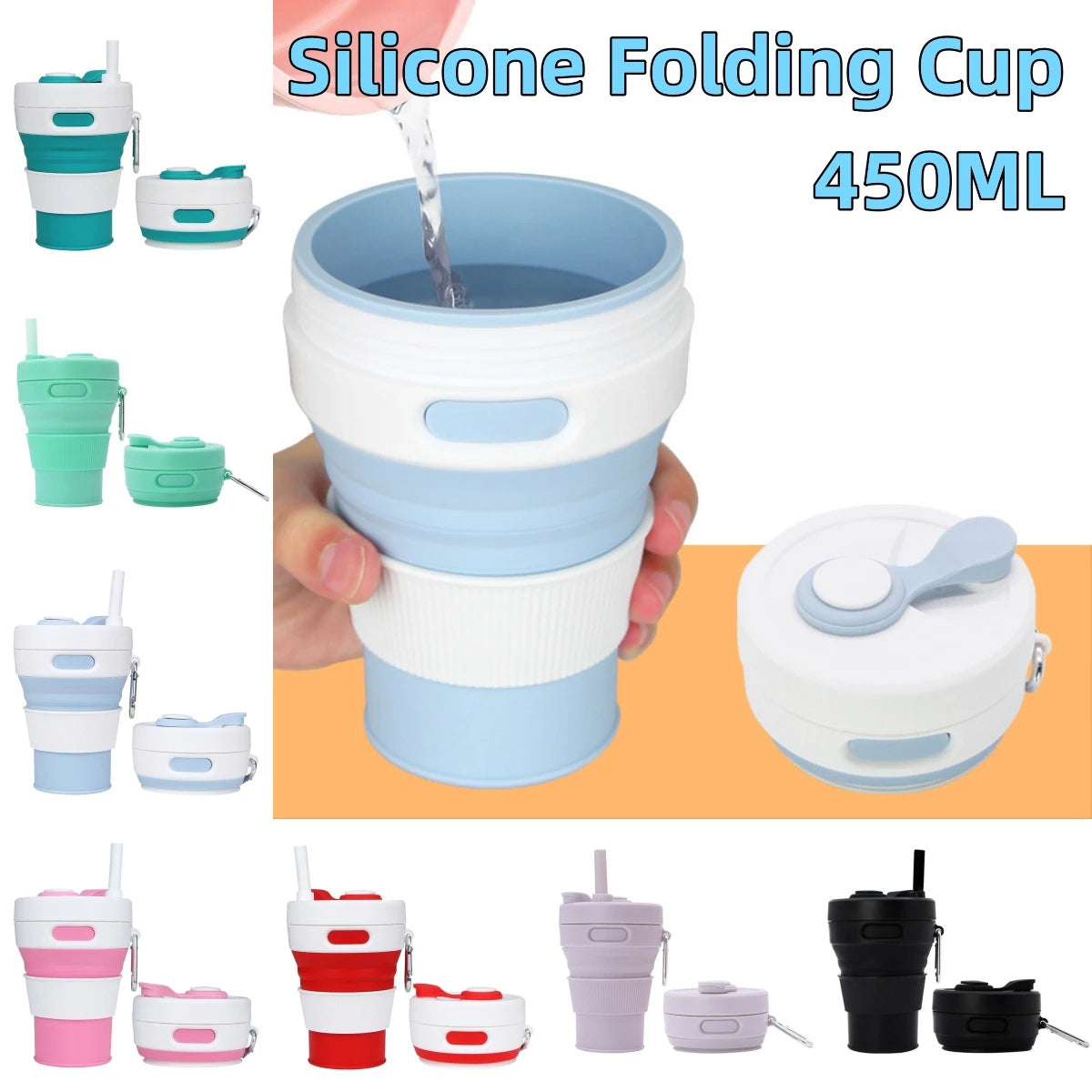 Wiederverwendbare tragbare Sip-and-Go zusammenklappbare Tasse | Brehn