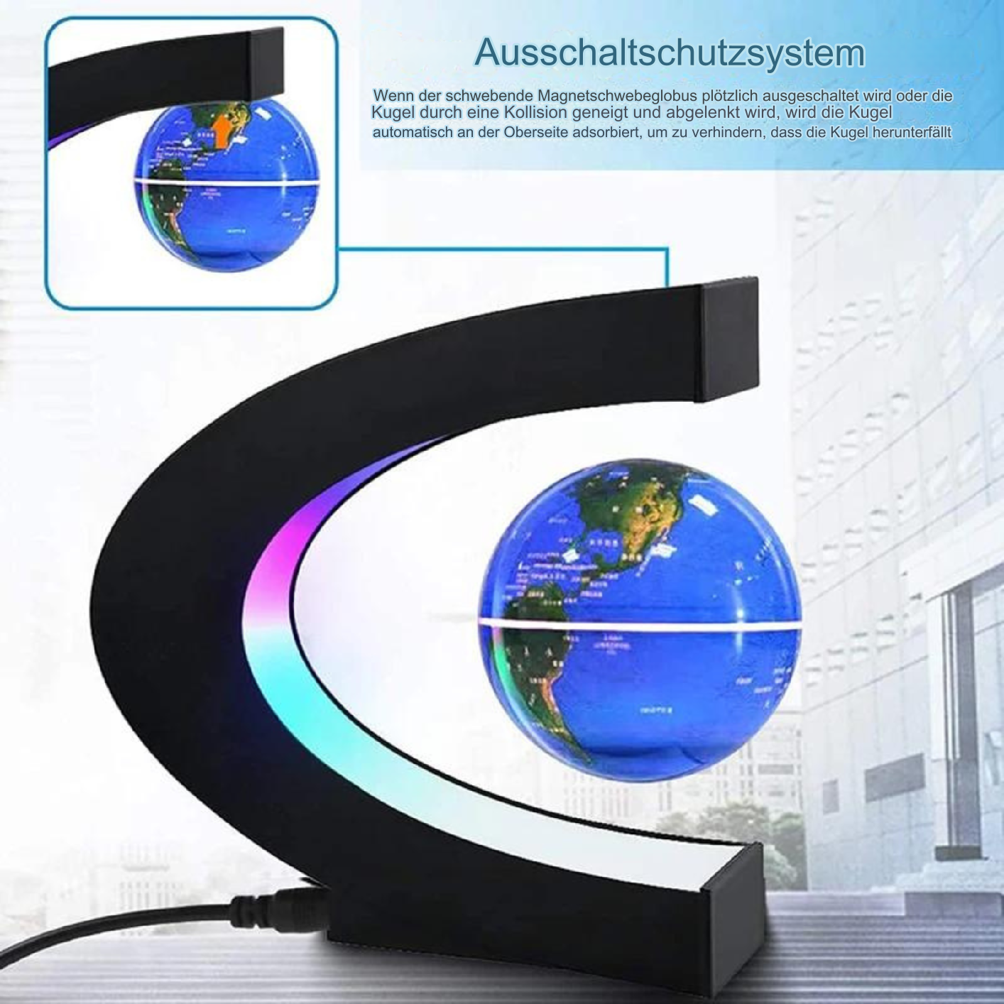 AstroGlobe LED-Weltkugel – Schwebende Globuslampe mit Magnetaufhängung