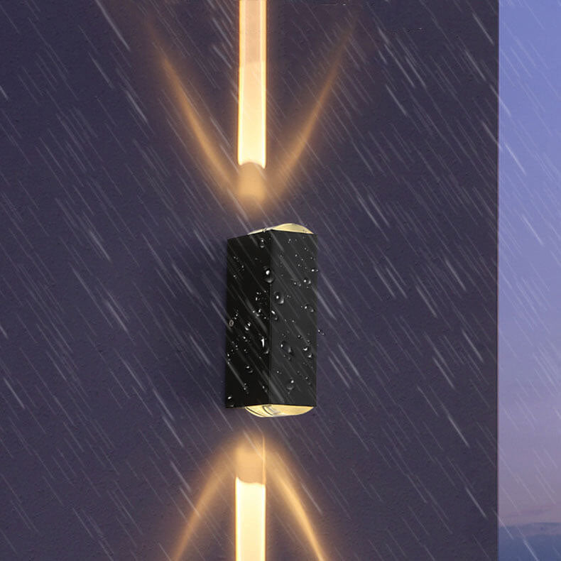 Moderne wasserdichte LED Außenwandleuchte | Rechteckige Auf-/Abwärts-Aluminiumleuchte
