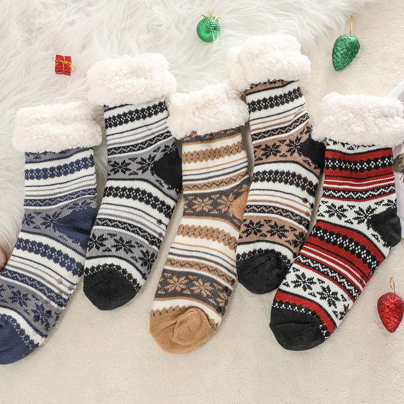 Brehn | Schneeflocke Ultra-dicke Cashmere Haussocken