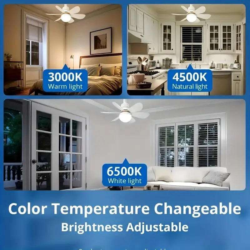 2-in-1 LED-Deckenventilatorlicht mit Fernbedienung, E27/B22-Basis | Brehn