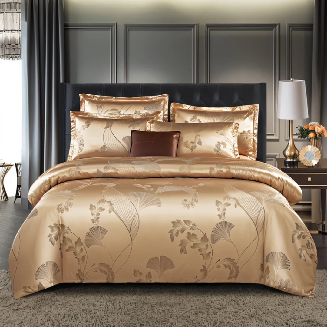 Brehn | Schönes Satin Bettbezug mit Blumenmuster