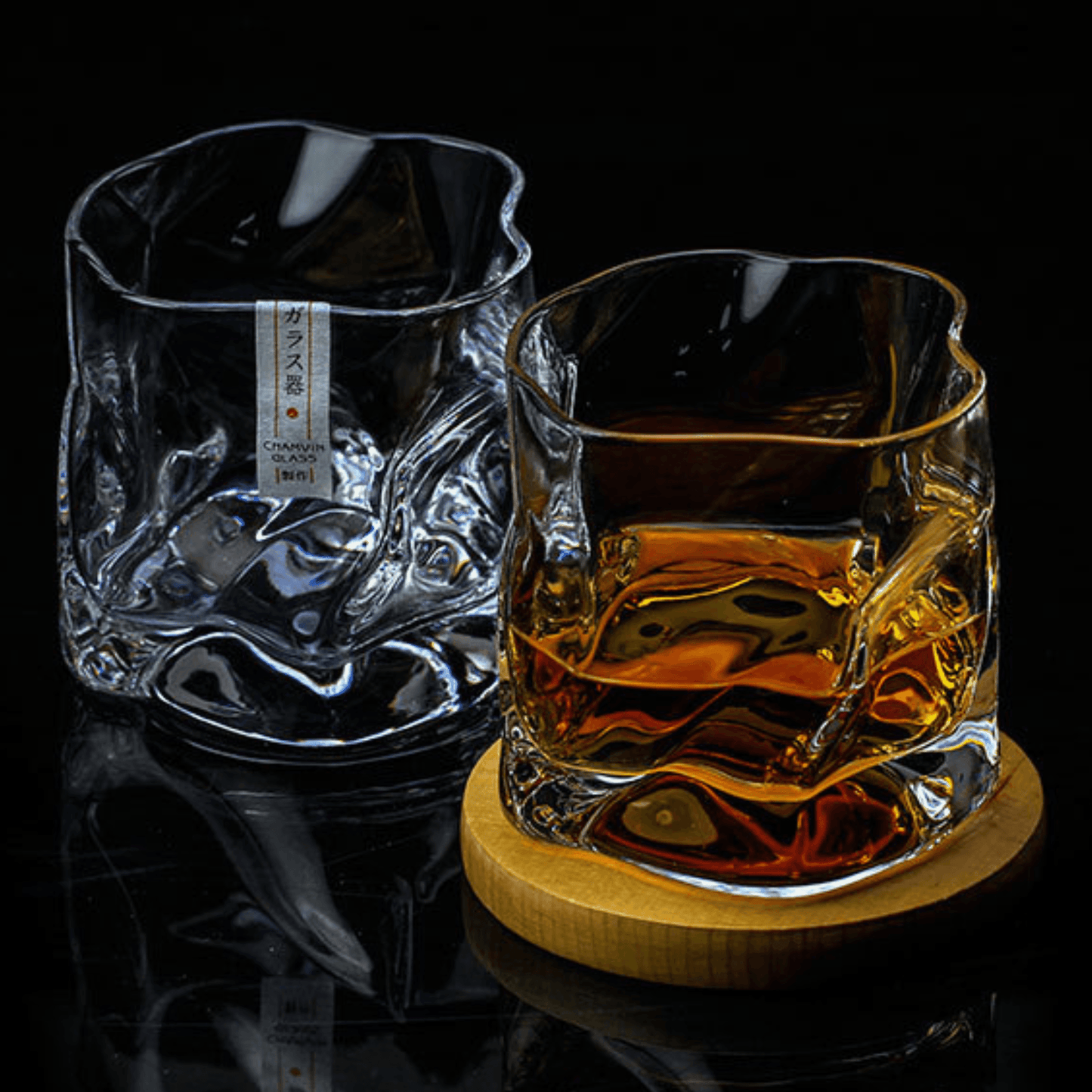 Japanisches Edo Kiriko Crumple Body Whisky Glas | Brehn