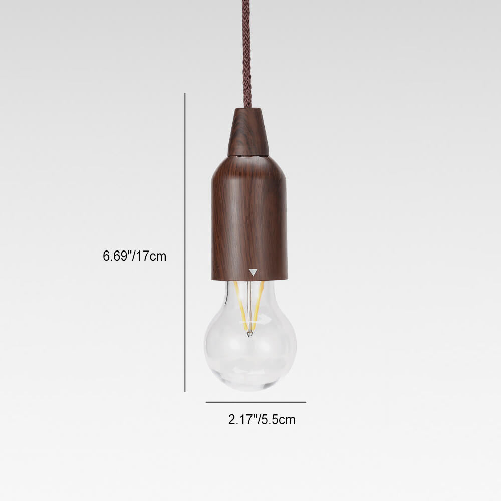 Retro Tragbare Wasserdichte Holz Runde Kegel Batterie USB 1-Licht Camping Außenlicht | Brehn