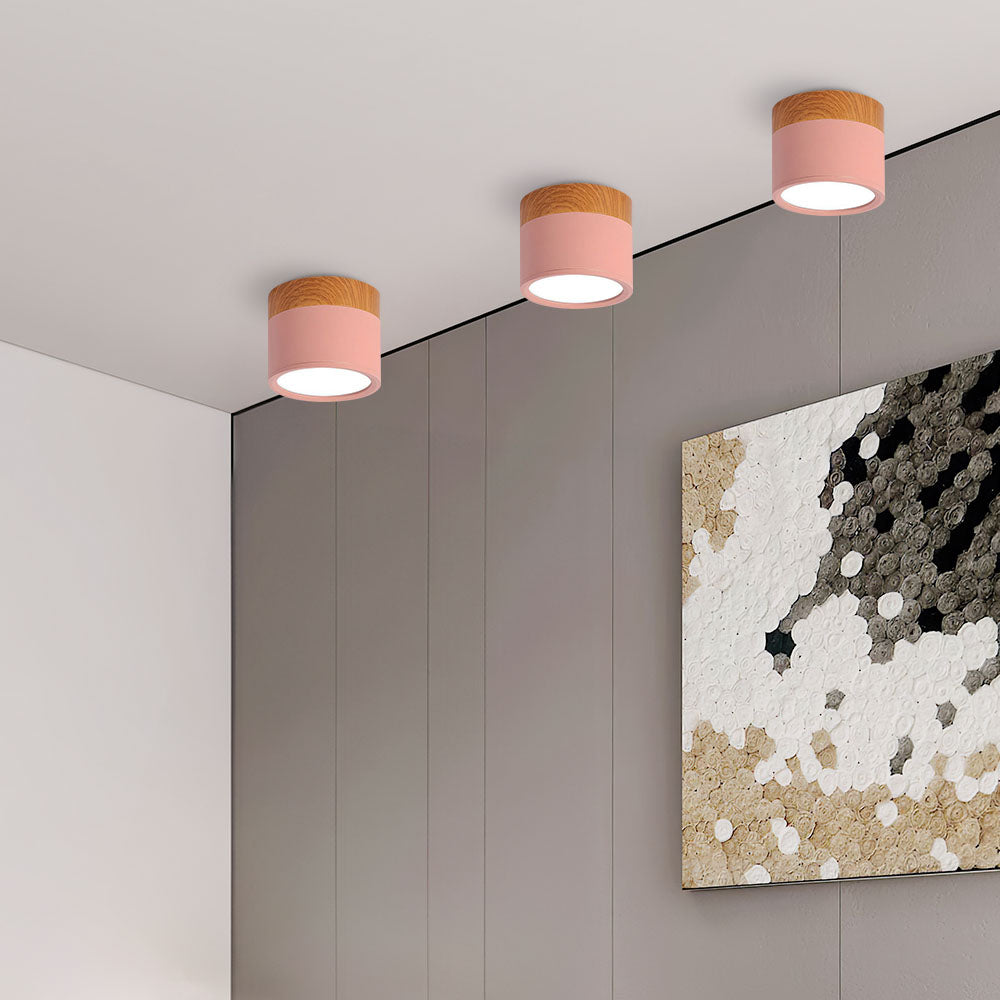 Moderne LED-Deckenleuchte, flächenbündig, zylinderförmig