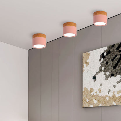 Moderne LED-Deckenleuchte, flächenbündig, zylinderförmig