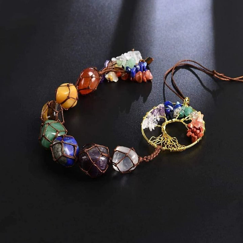 Brehn | 7 Chakra Stein Heilung Kristall Lebensbaum Dekoration