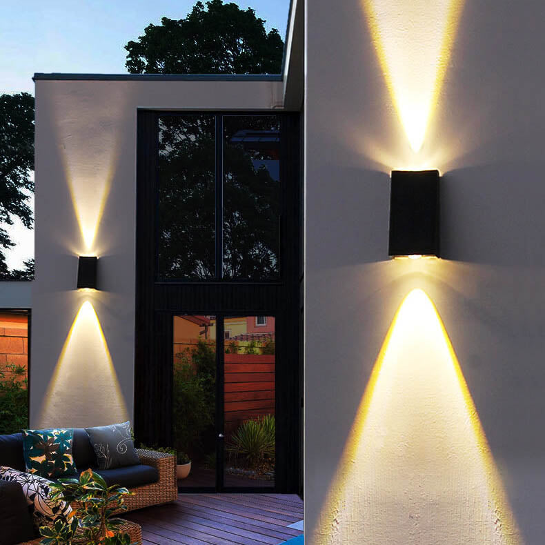 Einfache Solar-Trapez-Outdoor-Wasserdichte Auf- und Abwärtslichter LED-Wand-Sconces-Lampe | Brehn