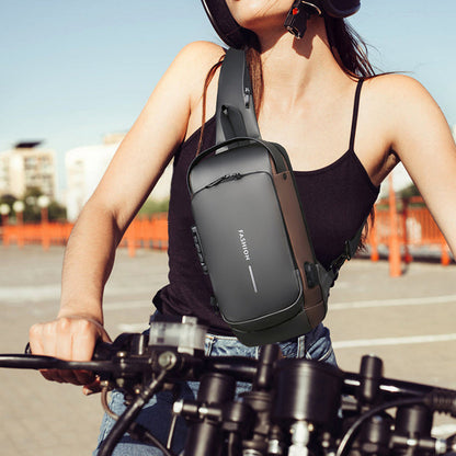 Brehn | USB-Ladesport-Sling Anti-Diebstahl-Umhängetasche
