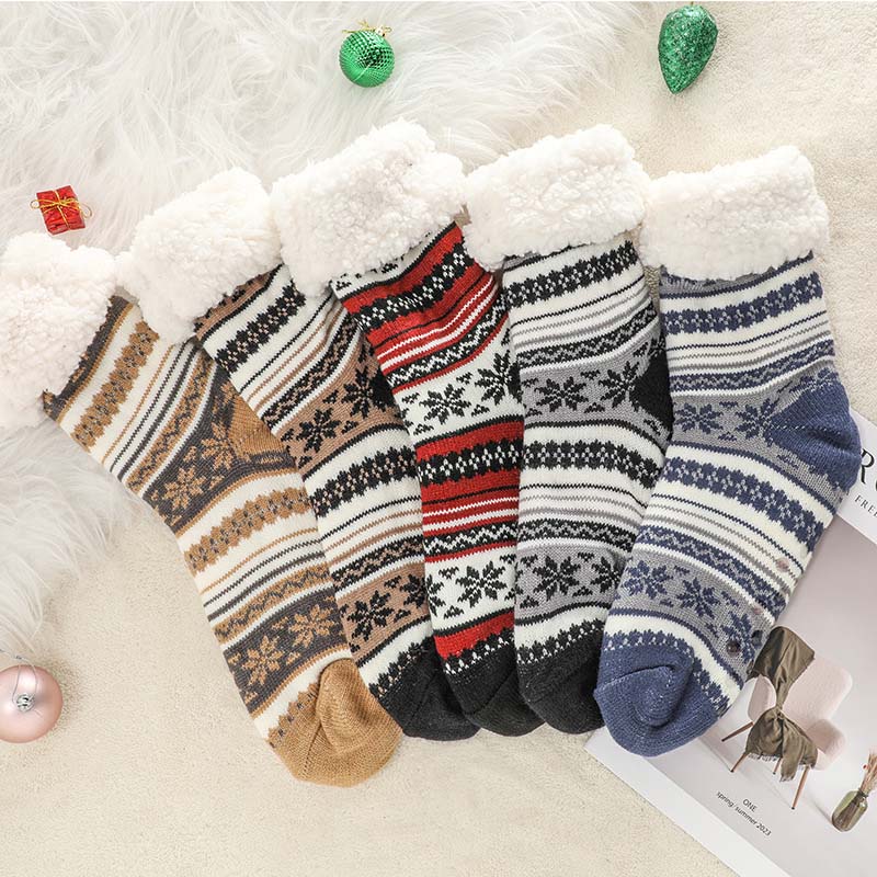 Brehn | Schneeflocke Ultra-dicke Cashmere Haussocken
