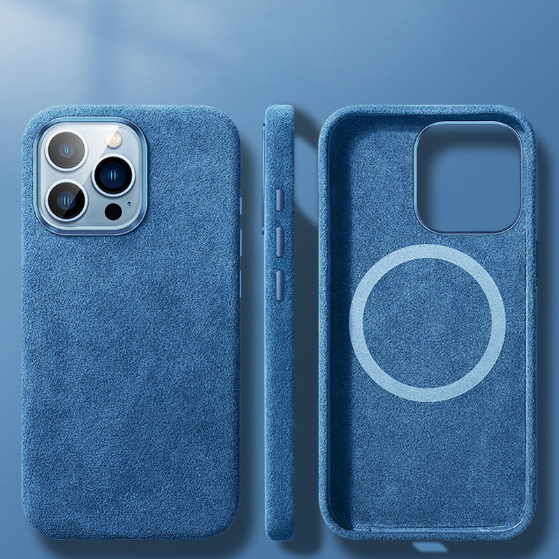 Italienisches Alcantara-Magnetcase für Iphone