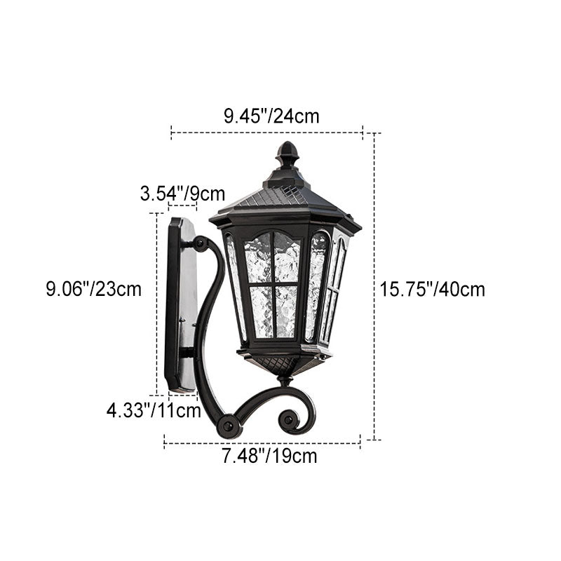 Europäische Outdoor-Laterne Aluminium Glas Wasserdicht 1-Licht Wand Sconce Lampe | Brehn
