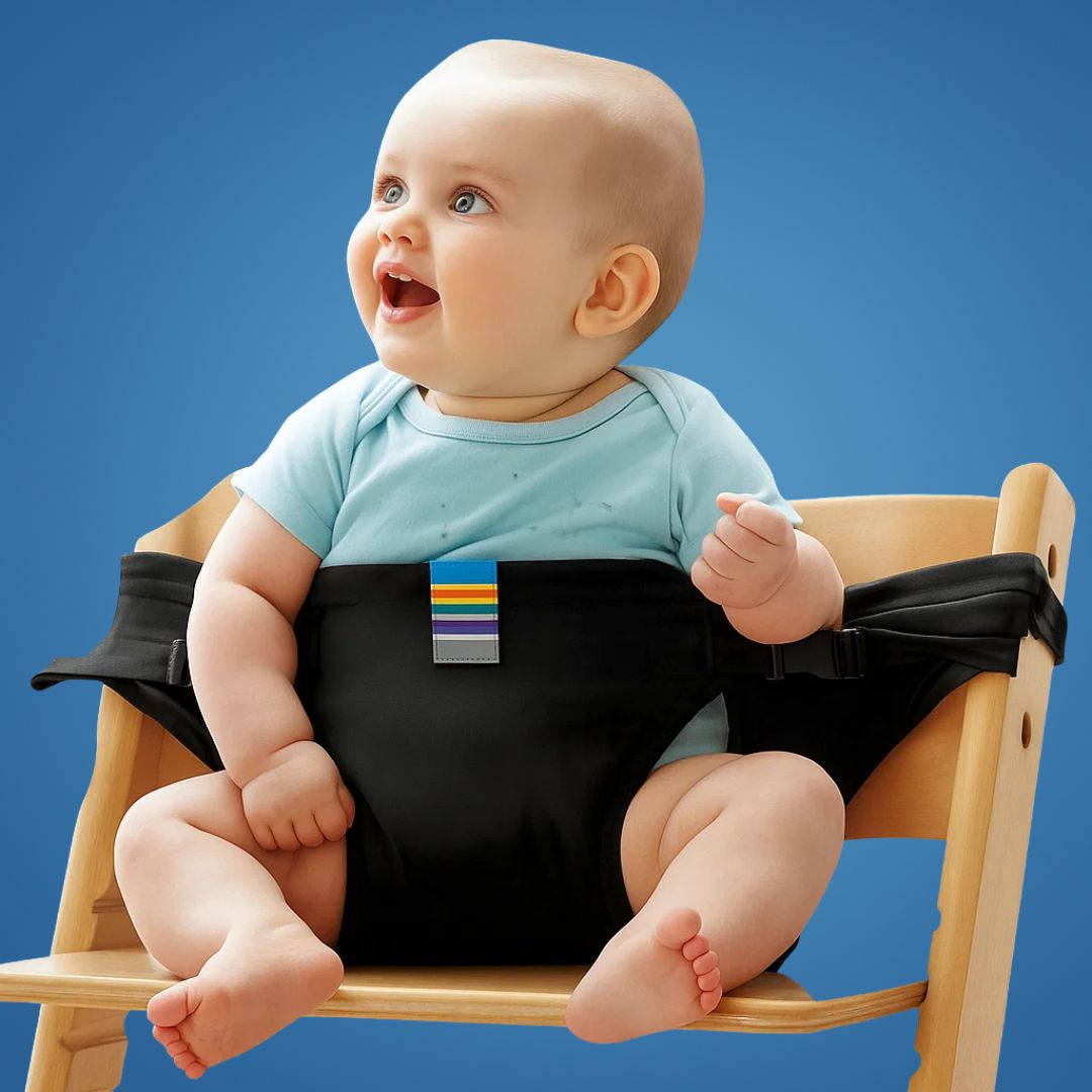 SeatGuard | Kindersitzgurt – Sicherer verstellbarer Sitz – Atmungsaktiver Baumwollstoff – Tragbare Sicherheitslösung zum Essen für reisende Eltern Brehn