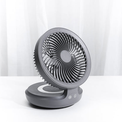 Wiederaufladbarer zusammenklappbarer Tischventilator, mit vier Modi, Nachtlicht und verstellbarem Winkel, für Studium, Schlaf, Arbeit und im Freien | Brehn