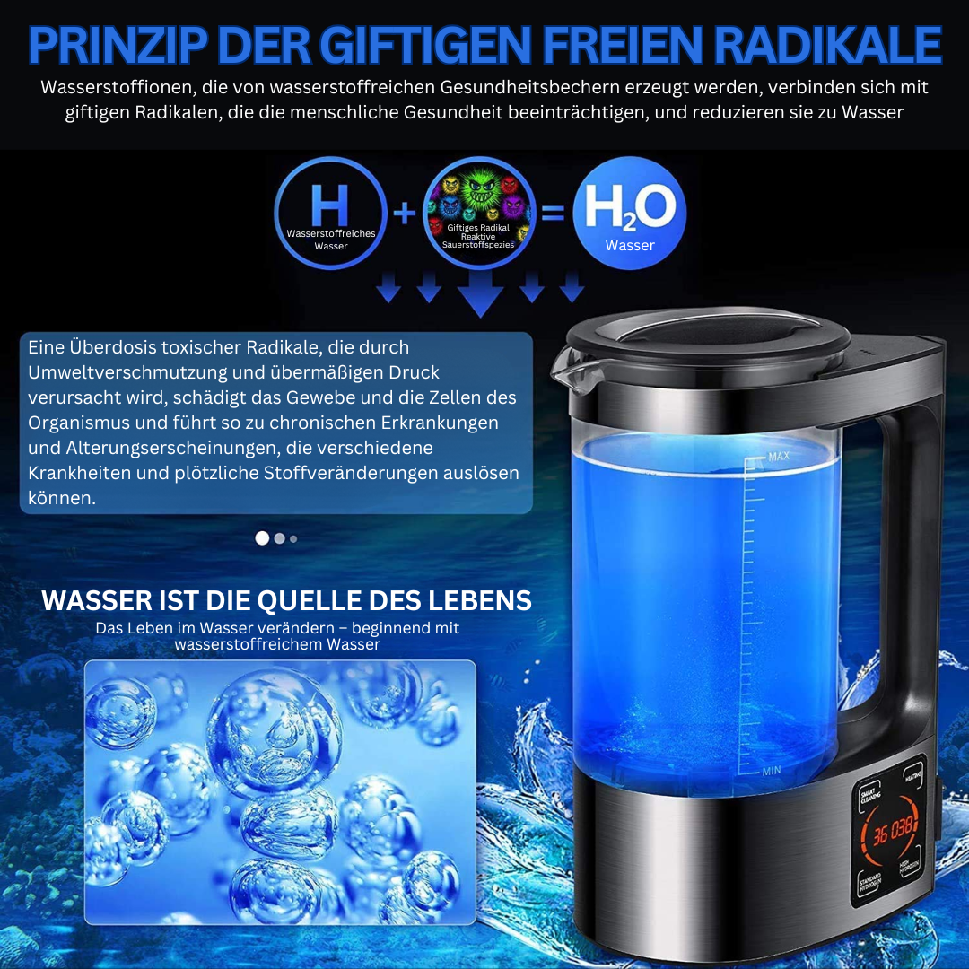 Brehn | Elektrischer Wasserreiniger mit Wasserstoff- und Alkali-Option - PureFlow