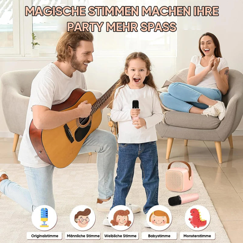 Brehn | Mini-Karaoke-Maschine für Kinder mit drahtlosen Mikrofonen