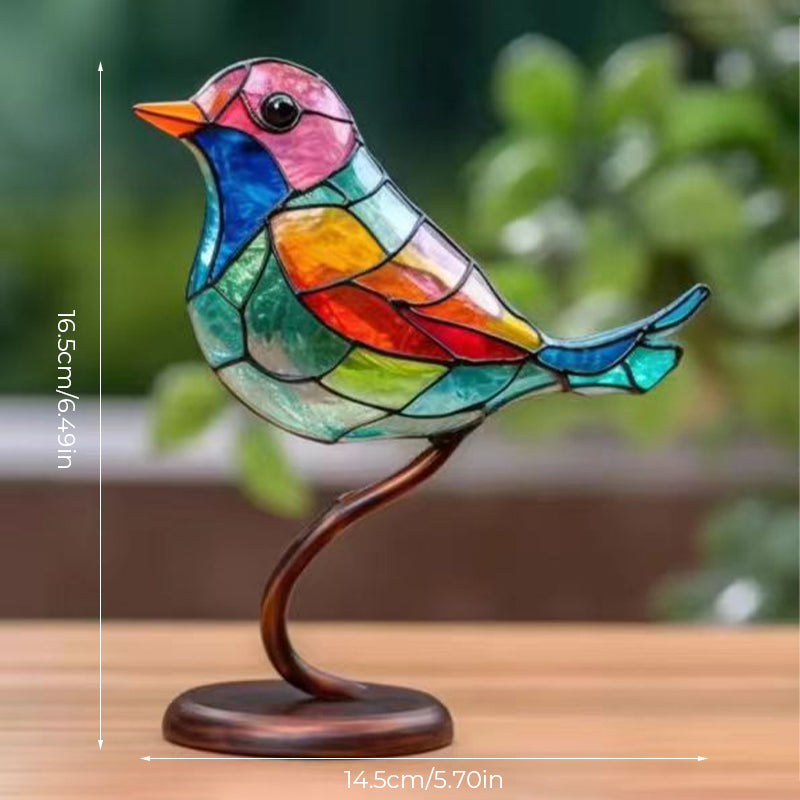 Vögel auf Ästen Gefärbte Acrylornamente, Doppelseitiger Mehrfarbiger Stil | Brehn