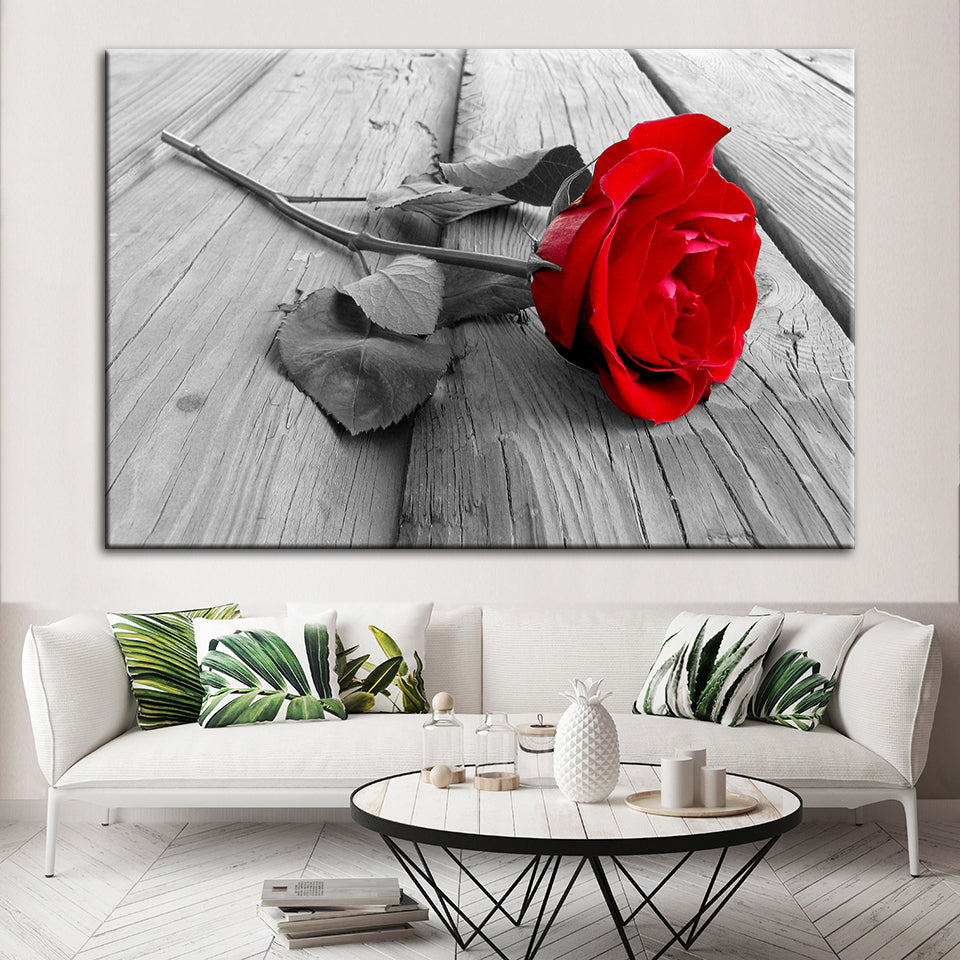Lonely Rose - Leinwand Wandkunst Gemälde