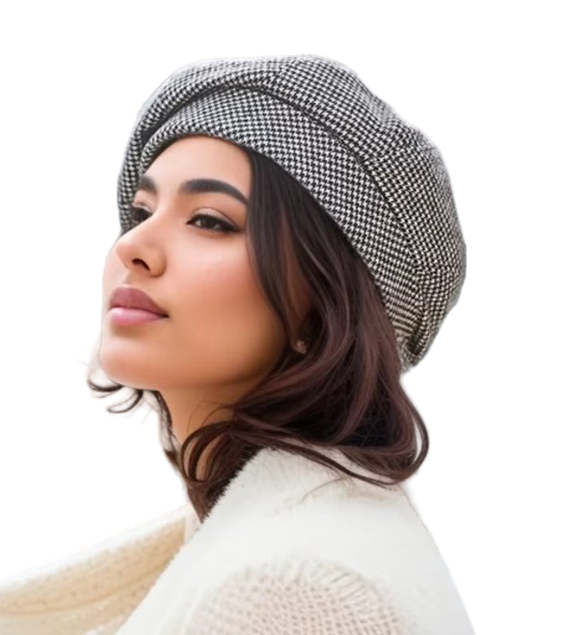 Elegante Damenkappe | Pariser Chic | Atmungsaktives, weiches Material | Einheitsgröße