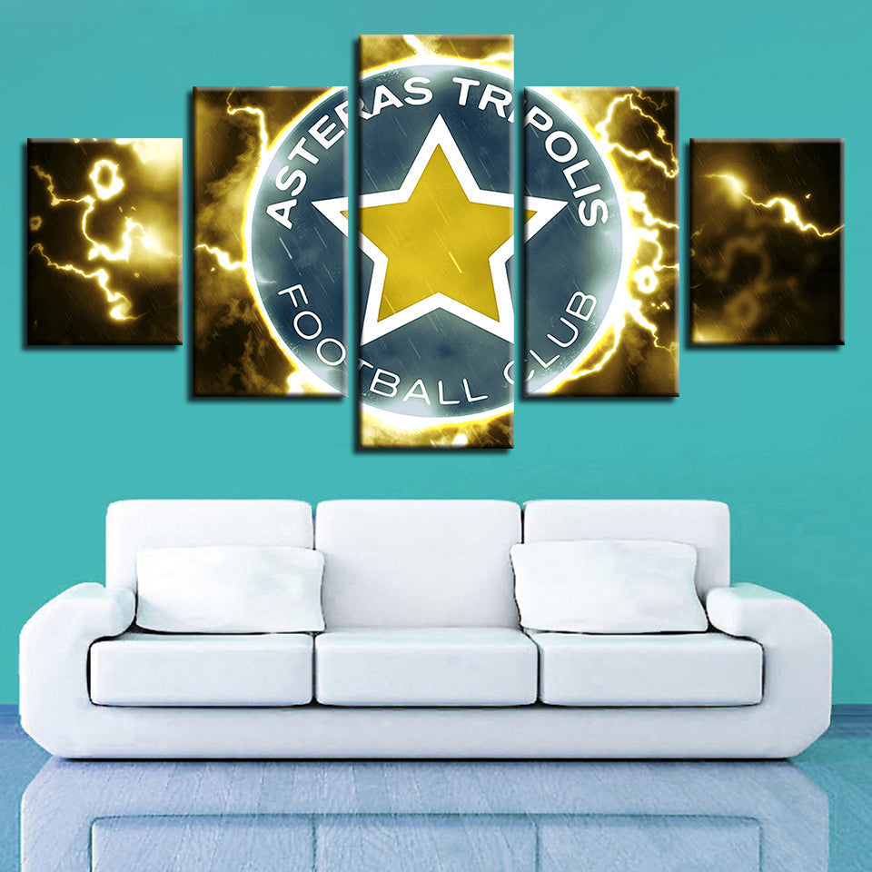 Electric Asteras Tripolis F.B. Logo 5 Stück - Leinwand Wandkunst Gemälde