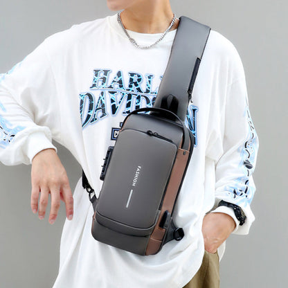 Brehn | USB-Ladesport-Sling Anti-Diebstahl-Umhängetasche