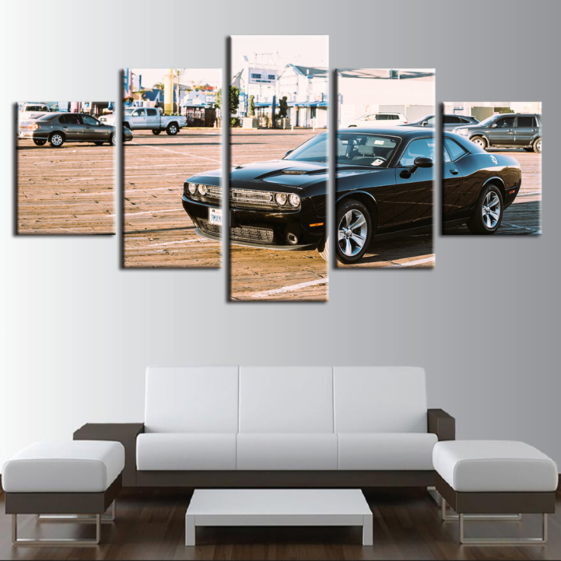 5 Stücke Klassisches Schwarz Vintage Auto - Leinwand Wandkunst Gemälde