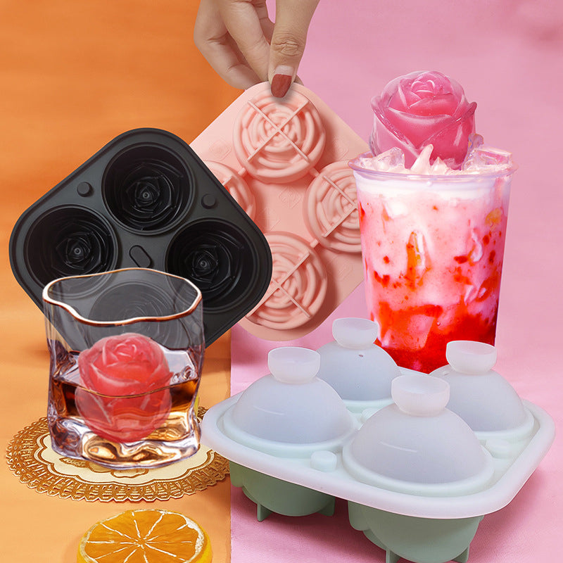 Große pinke Eiswürfelschale mit 4 Fächern | Brehn