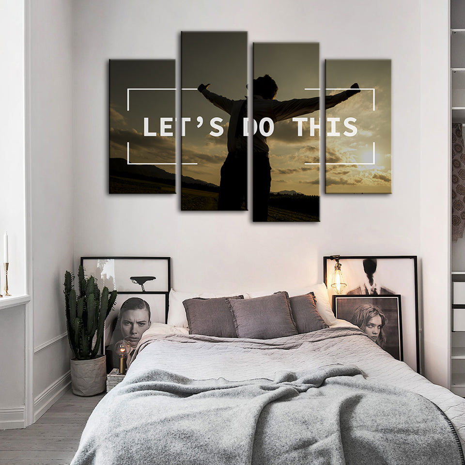 Lass es uns tun 4-teilig - Leinwand Wandkunst Gemälde