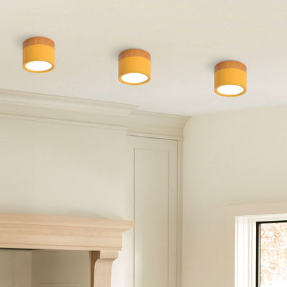 Moderne LED-Deckenleuchte, flächenbündig, zylinderförmig