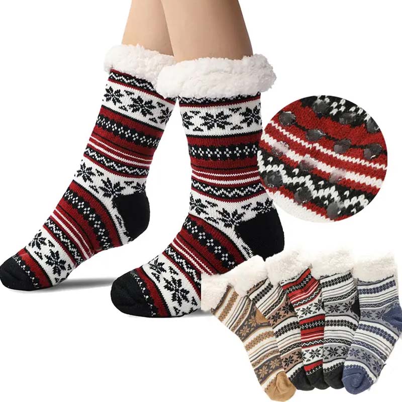 Brehn | Schneeflocke Ultra-dicke Cashmere Haussocken