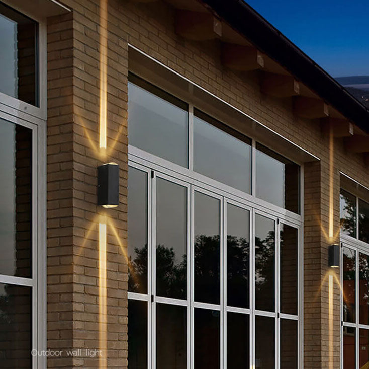 Moderne wasserdichte LED Außenwandleuchte | Rechteckige Auf-/Abwärts-Aluminiumleuchte