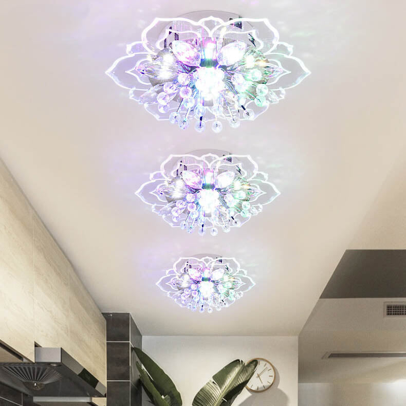 Brehn GlowPetal | LED Kristall Deckenleuchte | Blütenform, RGB Farbwechsel & energieeffizient
