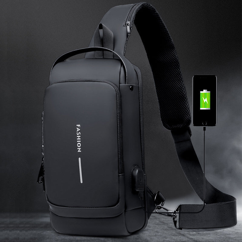 Brehn | USB-Ladesport-Sling Anti-Diebstahl-Umhängetasche