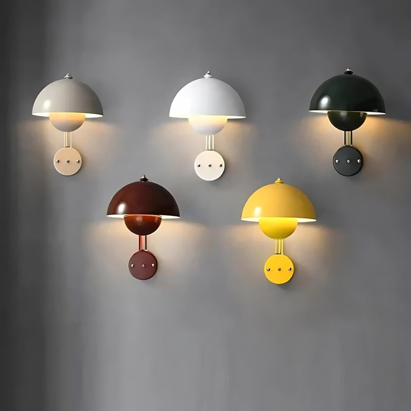 Moderne LED-Wandleuchte im Pilzdesign