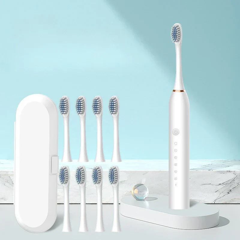 SonicPure wiederaufladbare Zahnbürste – Flüsterleise, leistungsstark & beinhaltet 8 Bürstenköpfe | Brehn