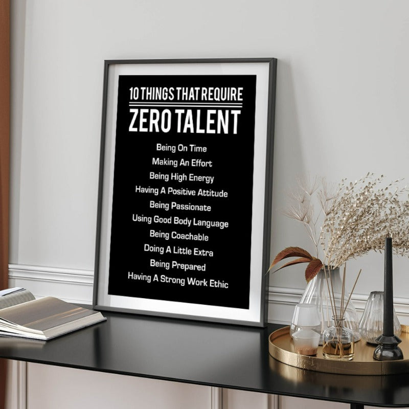 10 Dinge, die kein Talent erfordern Poster Leinwandmalerei Wand | Brehn