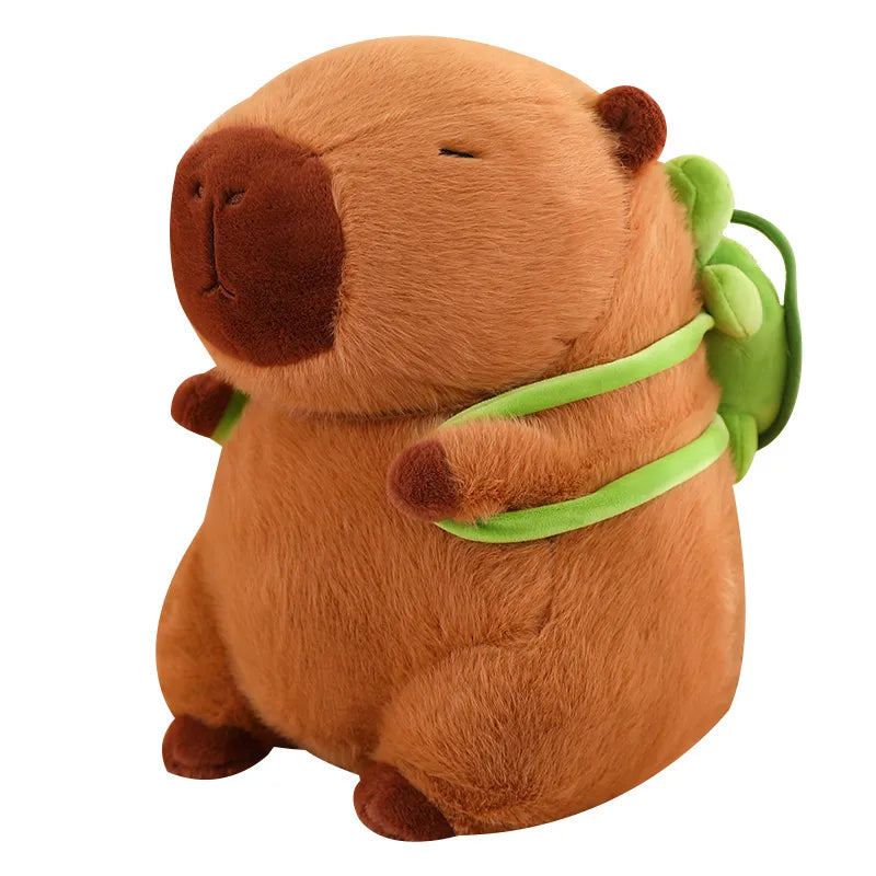 Brehn | Weiche Capybara mit praktischen Schildkrötenrucksack