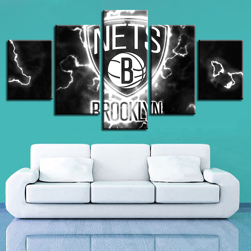 Voltaic Brooklyn Nets 5-teiliges Leinwandbild