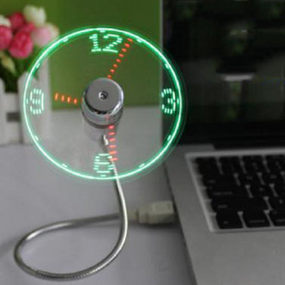 Flexibler & Anpassbarer LED USB Softventilator mit verborgener Uhranzeige | Brehn