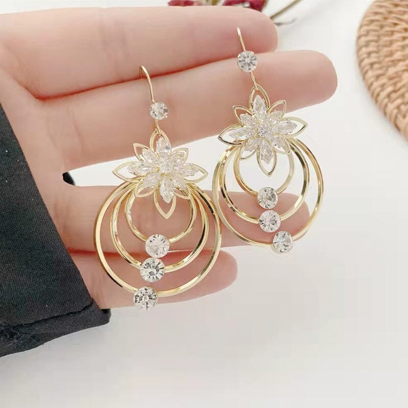 Crystal Lotus Drei Hoop Ohrringe | Brehn