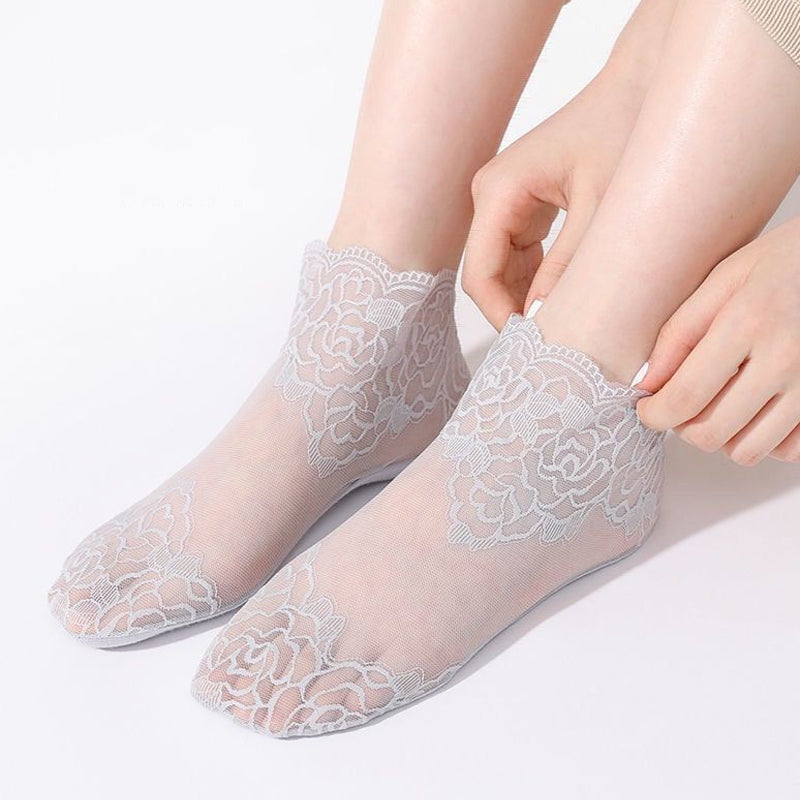 Neue Damenmode Spitzensocken